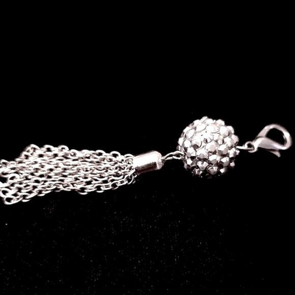 💞💗 Vintage Silver Plated Chain Tassel Clip On Charm 3" - Picture 5 of 6